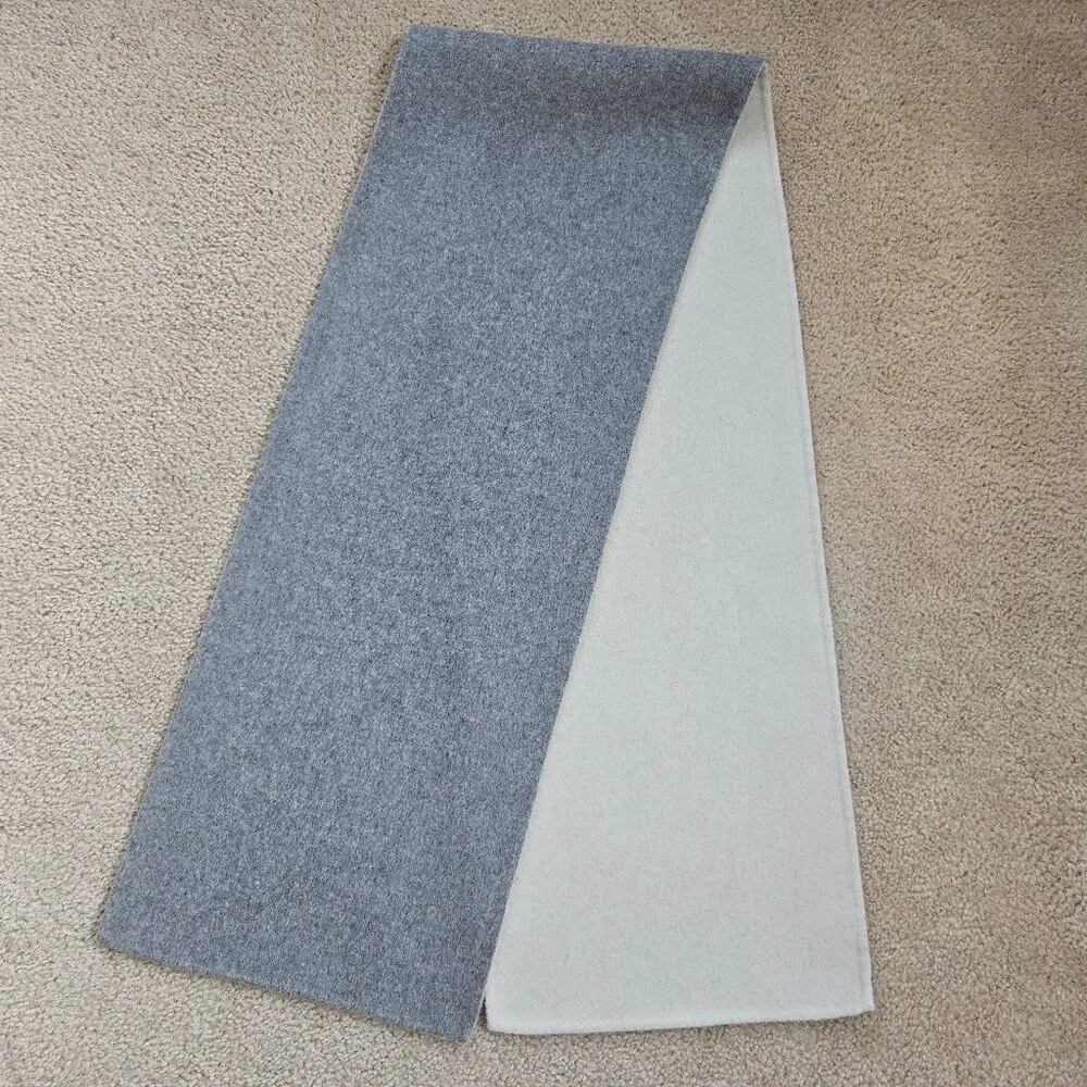 NWOT Reversible Wool Scarf Minimalist Modern Grey & Cream